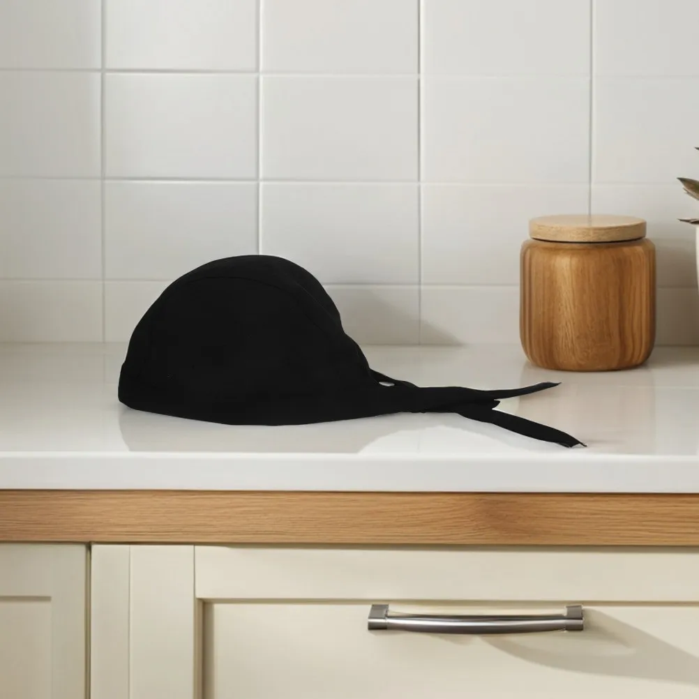 12 個キッチンクッキングキャップユニセックス調節可能なシェフハットブラック通気性のある作業用帽子シェフ、パン屋、食品サービス労働者用