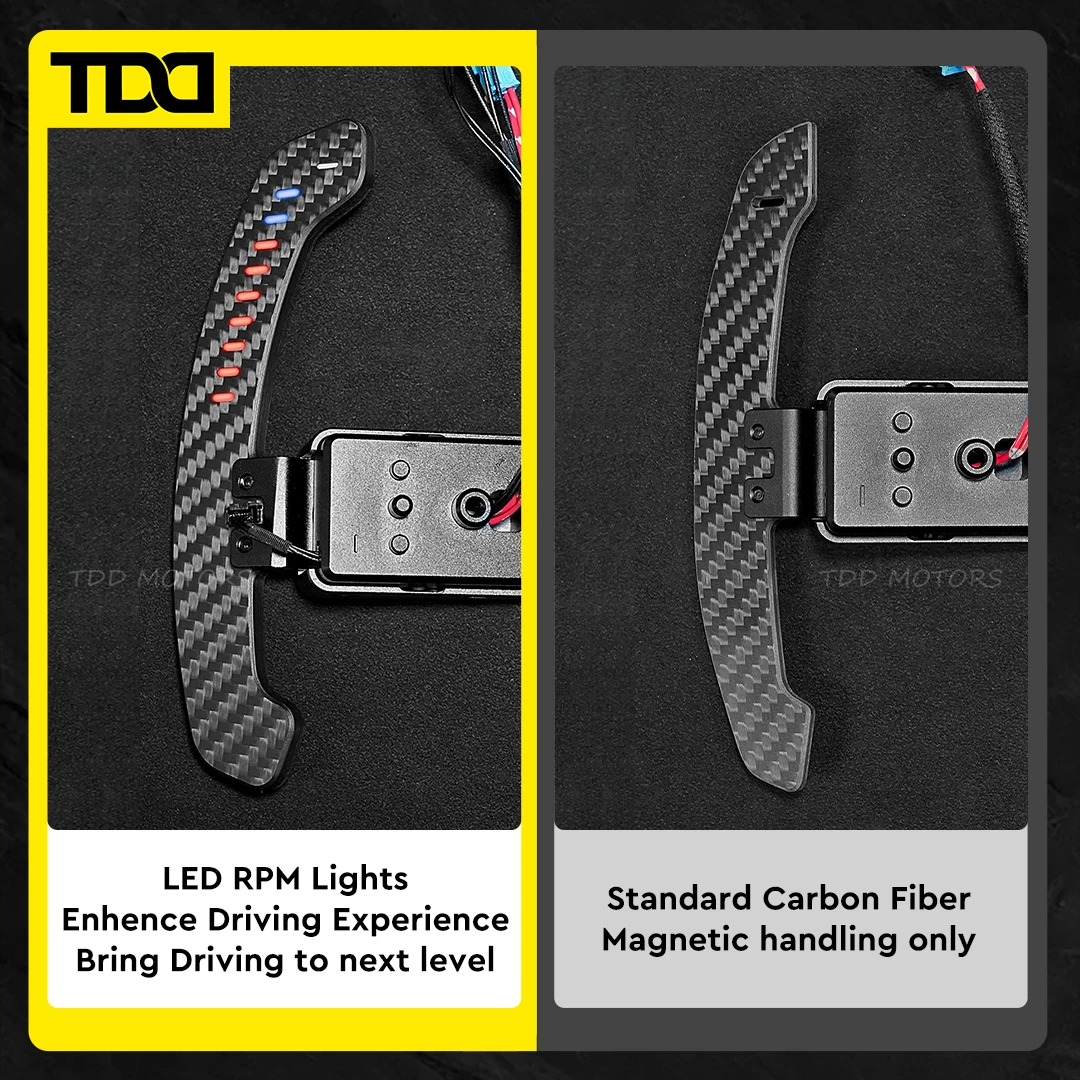 LED Magnetic Carbon Fiber Paddle Shifters For BMW F10 F06 F07 F11 F18 F12 F13 F01 F02 F30 F31 F32 F33 F34 1 2 3 4 5 6 7 Series