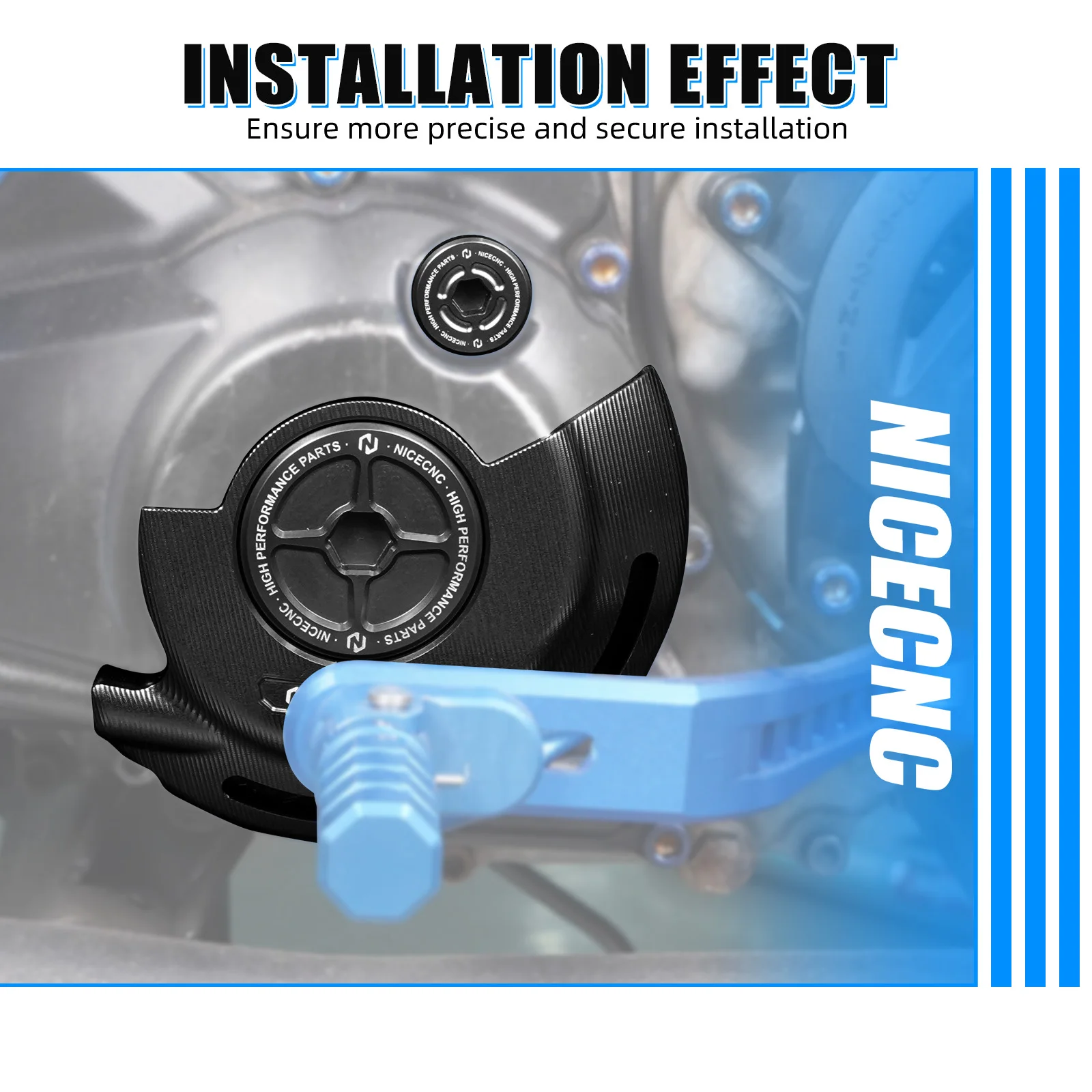 NICECNC For Yamaha YFZ450R YFZ450RSE 2009-2025 Engine Crankcase Cover Guard & Engine Timing Plug Kit Aluminum ATV Accessories