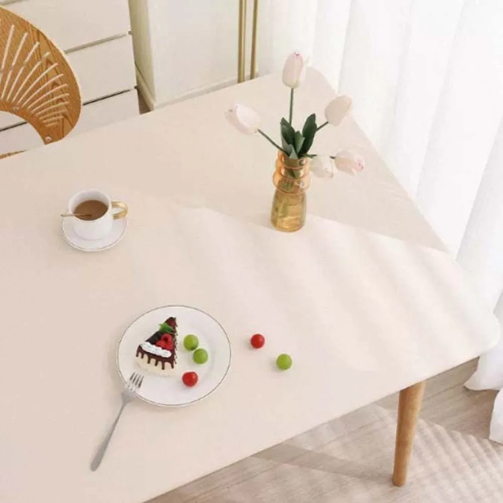 Rectangular Imitation Sheepskin Tablecloth Full Wrapped Smooth Solid Color Table Cover Anti-splash Water Party Supply