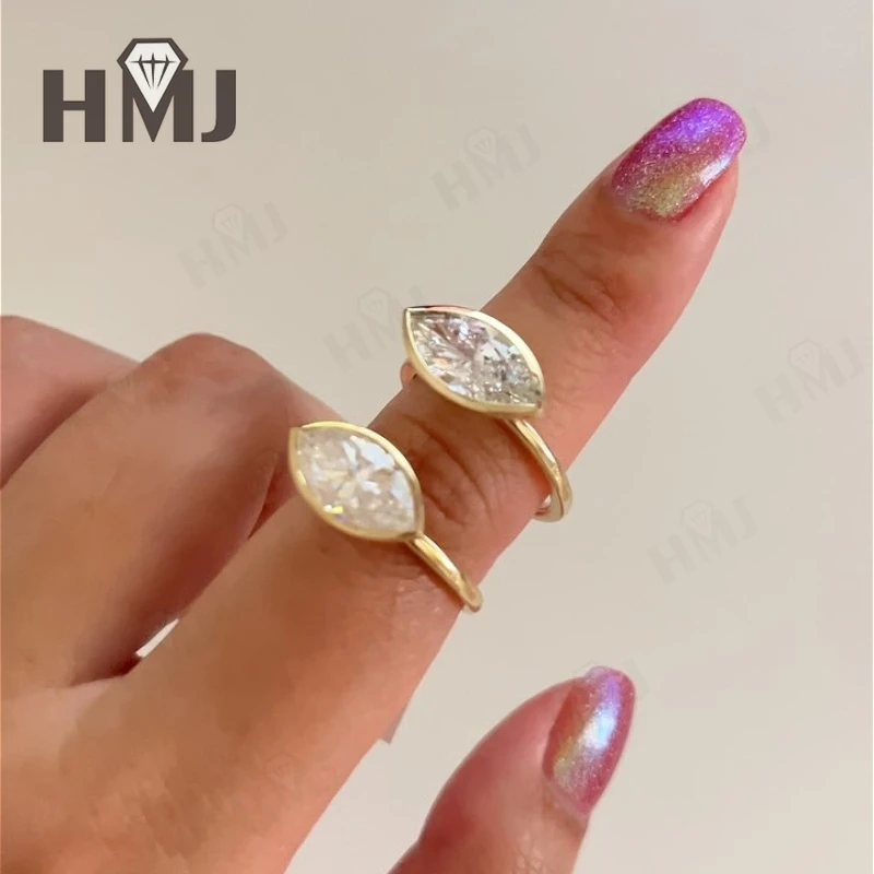 

Свадебное кольцо в форме маркизы, золото 10 карат, 14 карат, 18 карат, муассанит, бриллиант, обручальное кольцо, сертификат ​ Подвески подарок на годовщину