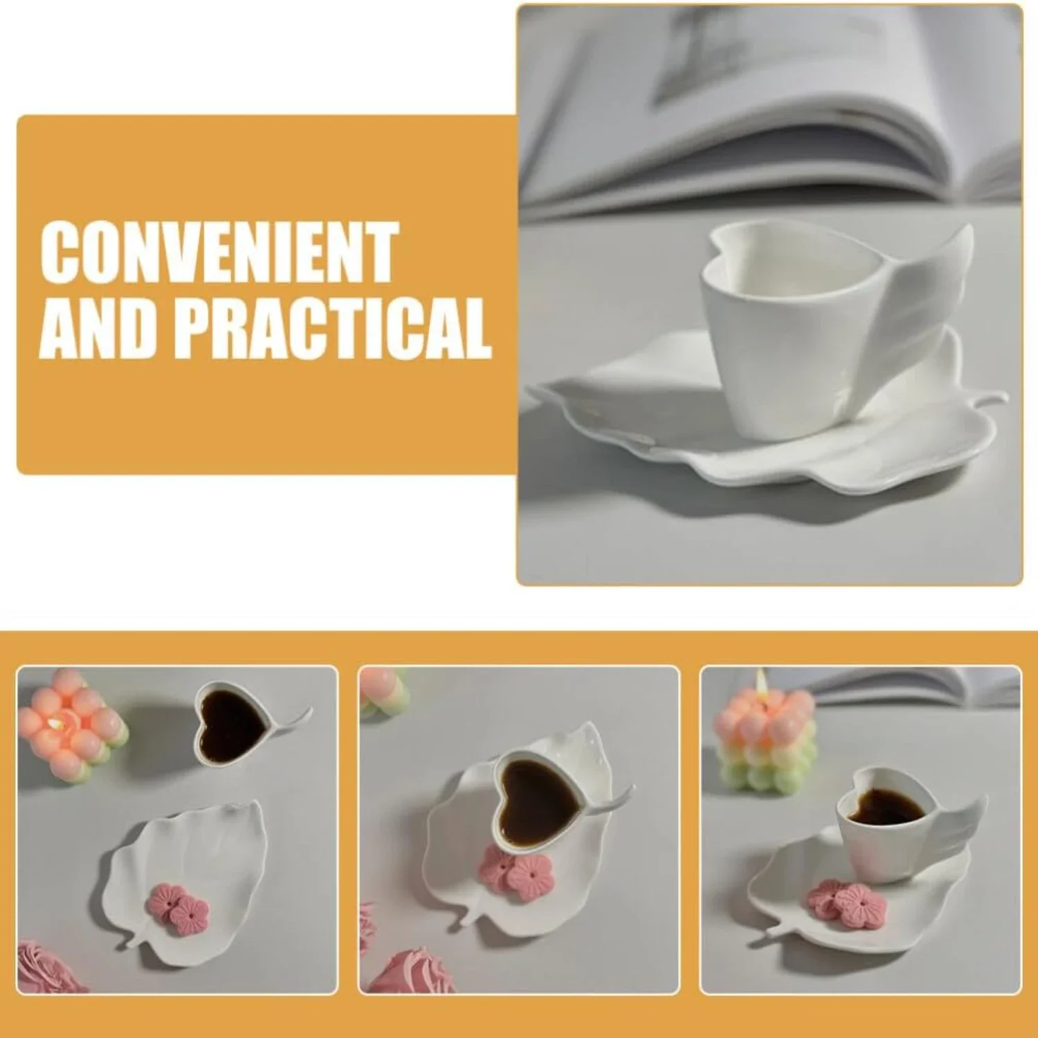 ابدأ يومك على اليمين مع كوب قهوة فاخر وساحر على شكل قلب - المضافة المثالية لمطبخك. التعريفي آي