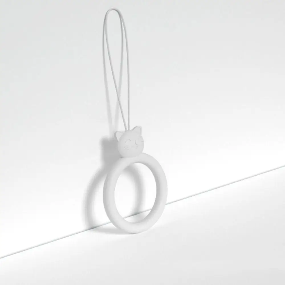 

Cartoon Cat Mobile Phone Pendant Finger Ring Anti-lost Silicone Lanyard Silicone Pendant Ring Soft Multicolor