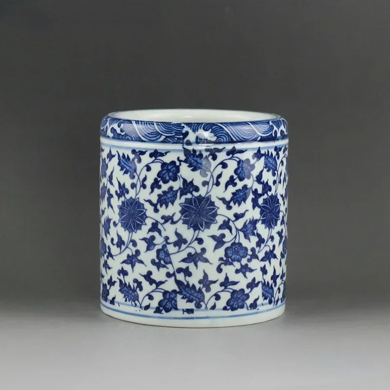 

Blue and white floral ceramic pen holder