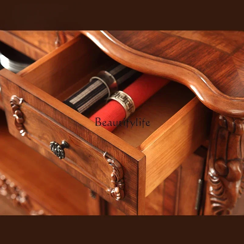 خزانة جانبية أوروبية أمريكية جديدة طراز جديد خزانة شاي من الخشب الصلب ss 8617