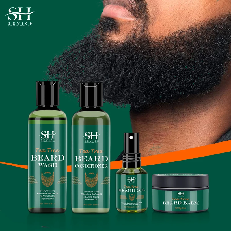 Sevich Tea Tree Beard Care Series Fast and Effective Beard Growth And Gentle Cleansing Skin Soft Men's Beard Care Essence