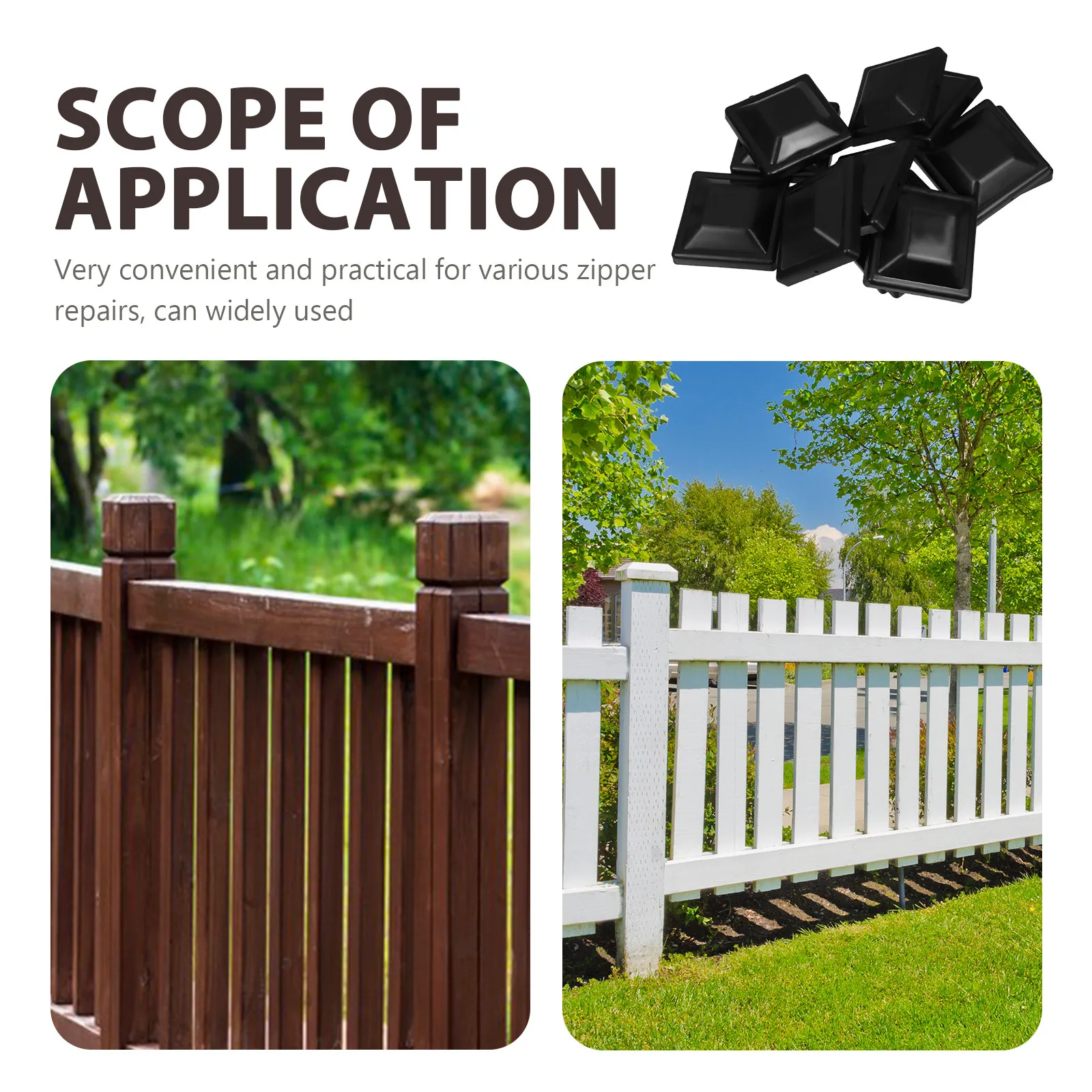 12Pcs Black Fence Column for Outdoor Wooden Fences Weatherproof Protective Post Cap Guards Elegant Functional Design