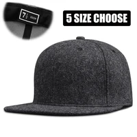 Gorro de lana de invierno completamente cerrado, gorro de camionero de talla Nueva York para hombre, Bill Hip Hop, béisbol sólido, visera plana en blanco, ala Era