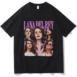 Zangeres Lana Del Rey Grafische T-Shirt Retro Hiphop Fashion T-Shirt Mannen Vrouwen Katoen Korte Mouwen Esthetische T-Shirts Streetwear Y 2K