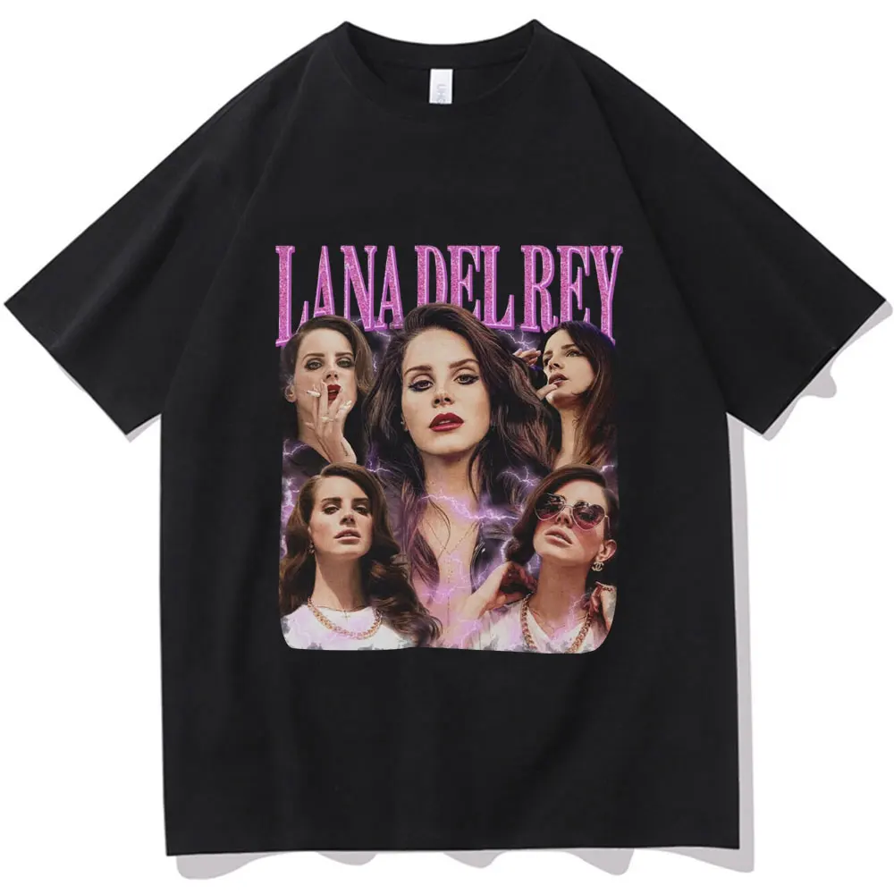 Singer Lana Del Rey Graphic Tshirt Retro Hip Hop Fashion T-shirt Men Women Cotton Short Sleeve Aesthetic T Shirts Streetwear Y2k