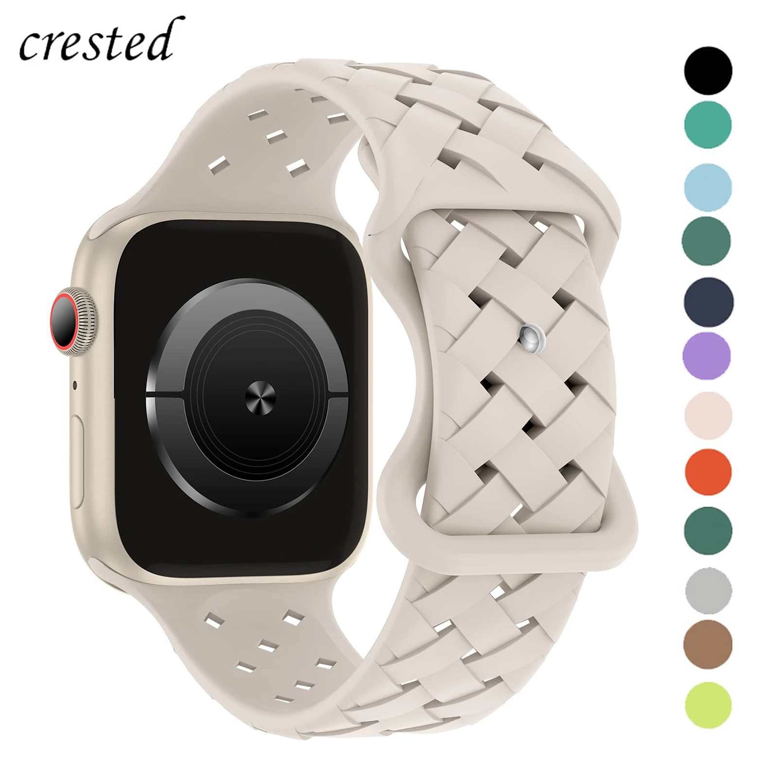 Sportowy pleciony silikonowy pasek do Apple Watch Band 44mm 40mm 45mm 49mm 46mm Oddychająca bransoletka iwatch series 10 9 7 8 se ultra 2