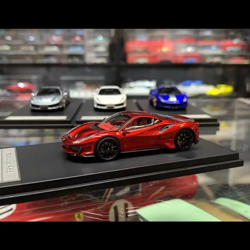 Ferrari 488 Diecast Car Model, Escala 1:64 Carro esportivo, Simulação de liga, Ferrari Openable Vehicle, Ornamentos colecionáveis