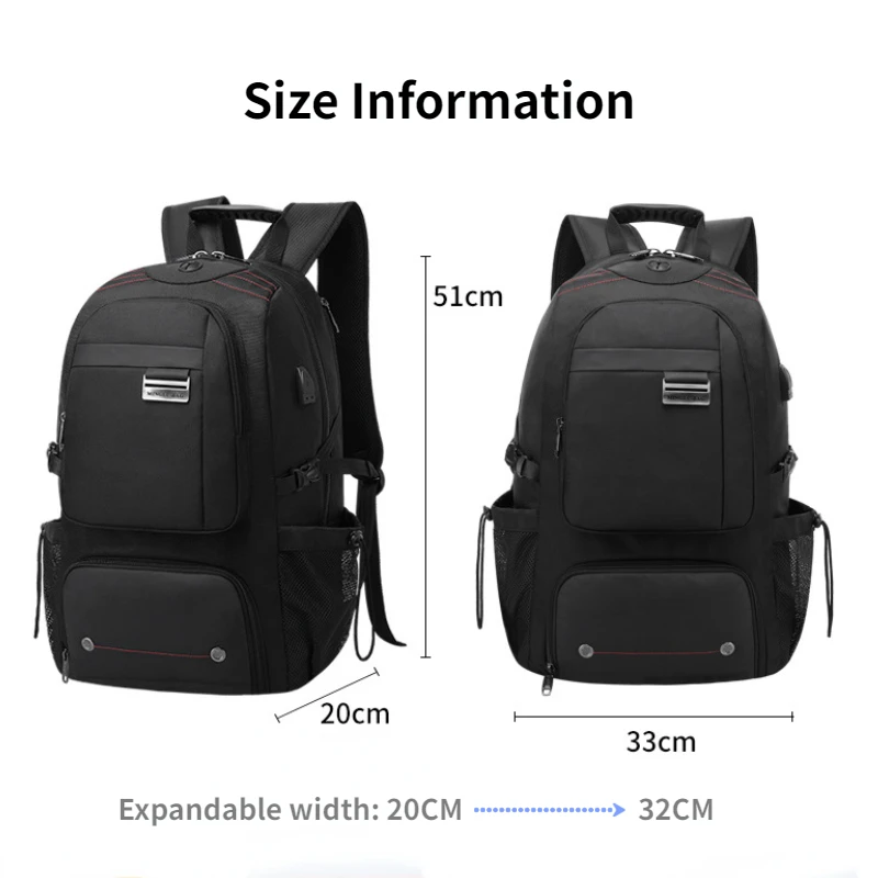 Homens 15.6 Polegada Expansível Laptop Mochila USB Carregamento Impermeável Notebook Mochila Viagem Mochila Escola Laptop Bag Para O Sexo Masculino