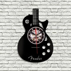 Guitar Vinyl Record Wall Clock for Guitar Rock Music Enthusiasts Clock Wall Home Decoration Gifts