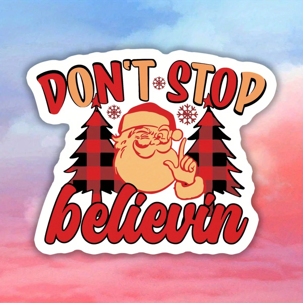 1 pegatina navideña de Papá Noel Jolly 'Don' Stop Believin' para regalos de Navidad y detalles de decoración", apta para calcomanías para portátiles