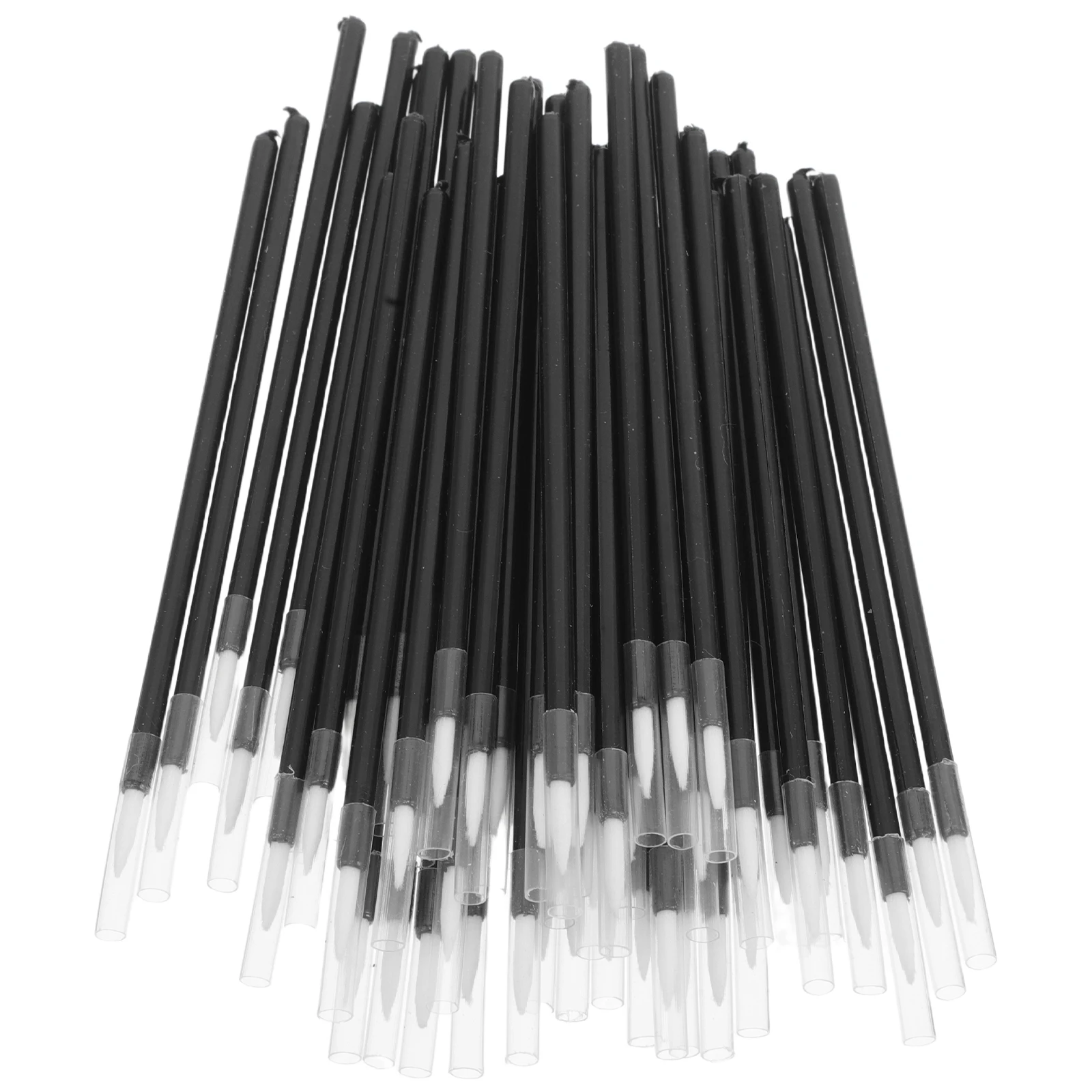 

200pcs Eyeliner Brush Smudge Makeup Tool Applicator Protective Cap Portable Professional Bristles Travel Friendly