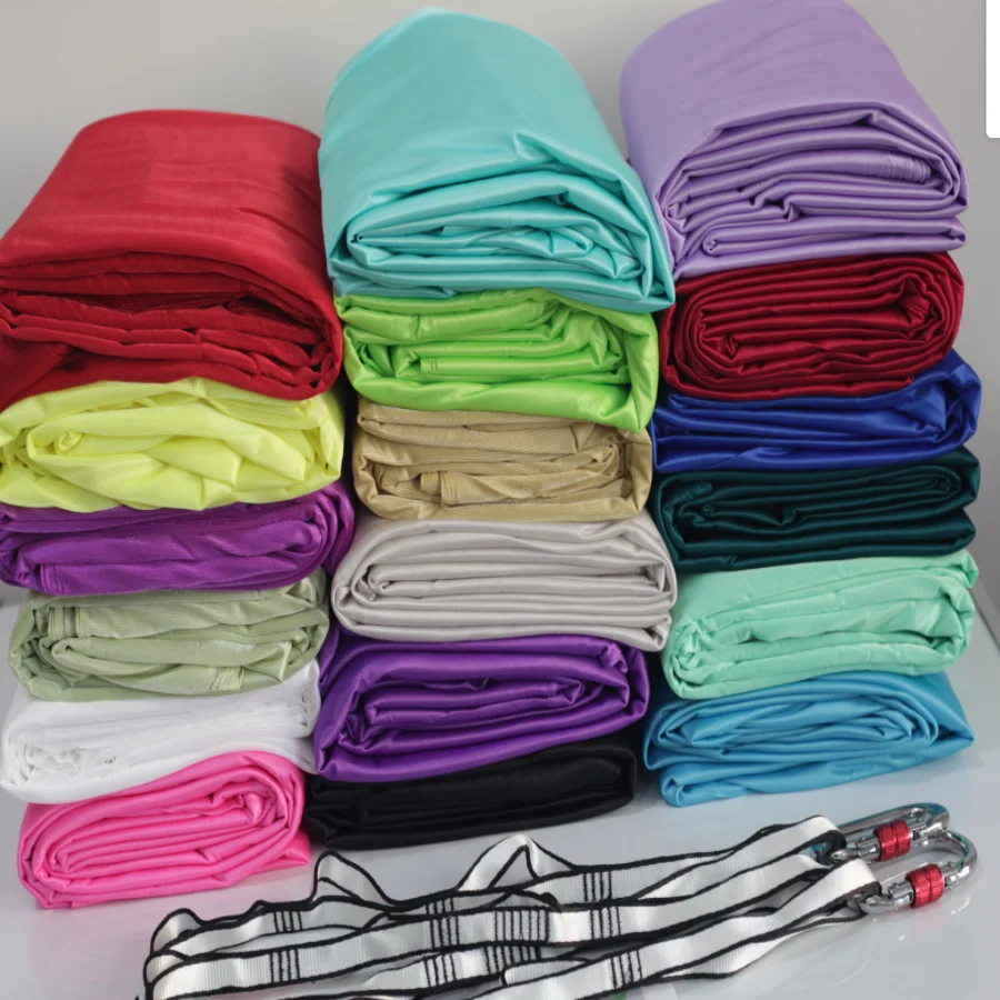 مجموعة أرجوحة اليوغا الحريرية الجوية L: 5 م W: 2.8 م - مجموعة أرجوحة اليوغا الجوية المضادة للجاذبية مناسبة للياقة البدنية والرقص، تتضمن خطافات وحبل أقحوان قابل للتعديل #3