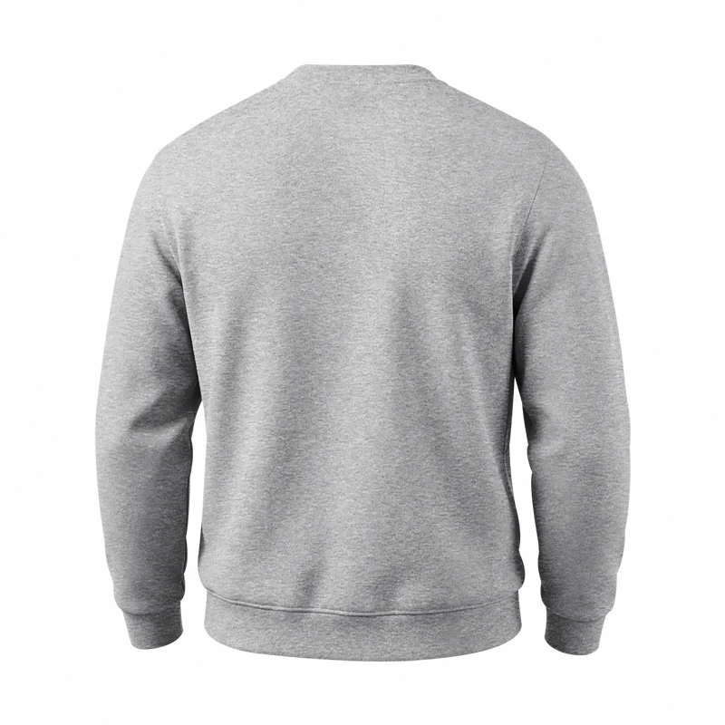 Einteiliger, locker sitzender, klassischer, mit Fleece gefütterter Rundhals-Langarm-Sweatshirt für Herren, warmes, winddichtes, lässiges Winter-Oberteil – Detail 11