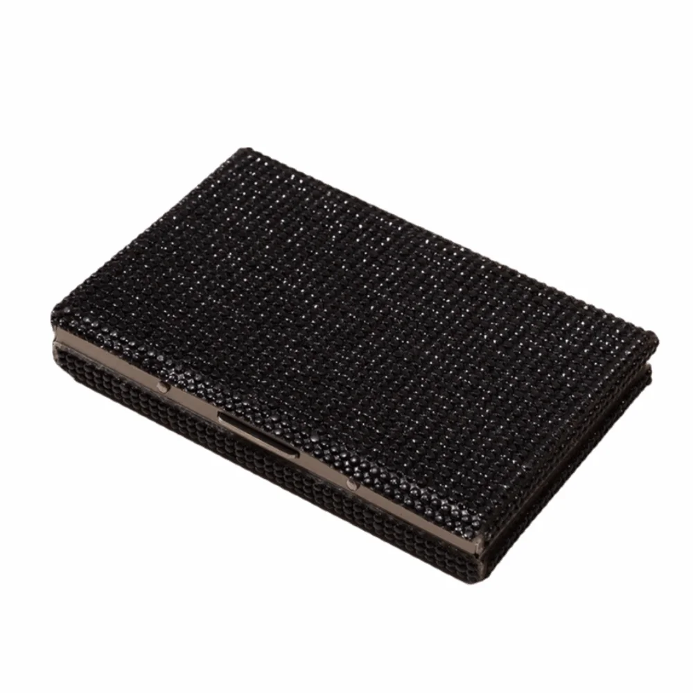 Gift for Girl Sparkling Women's Card Bag Portable Dust-proof Bling Crystal Card Wallet Luxury Hard Case Mini Card Case Daily Use