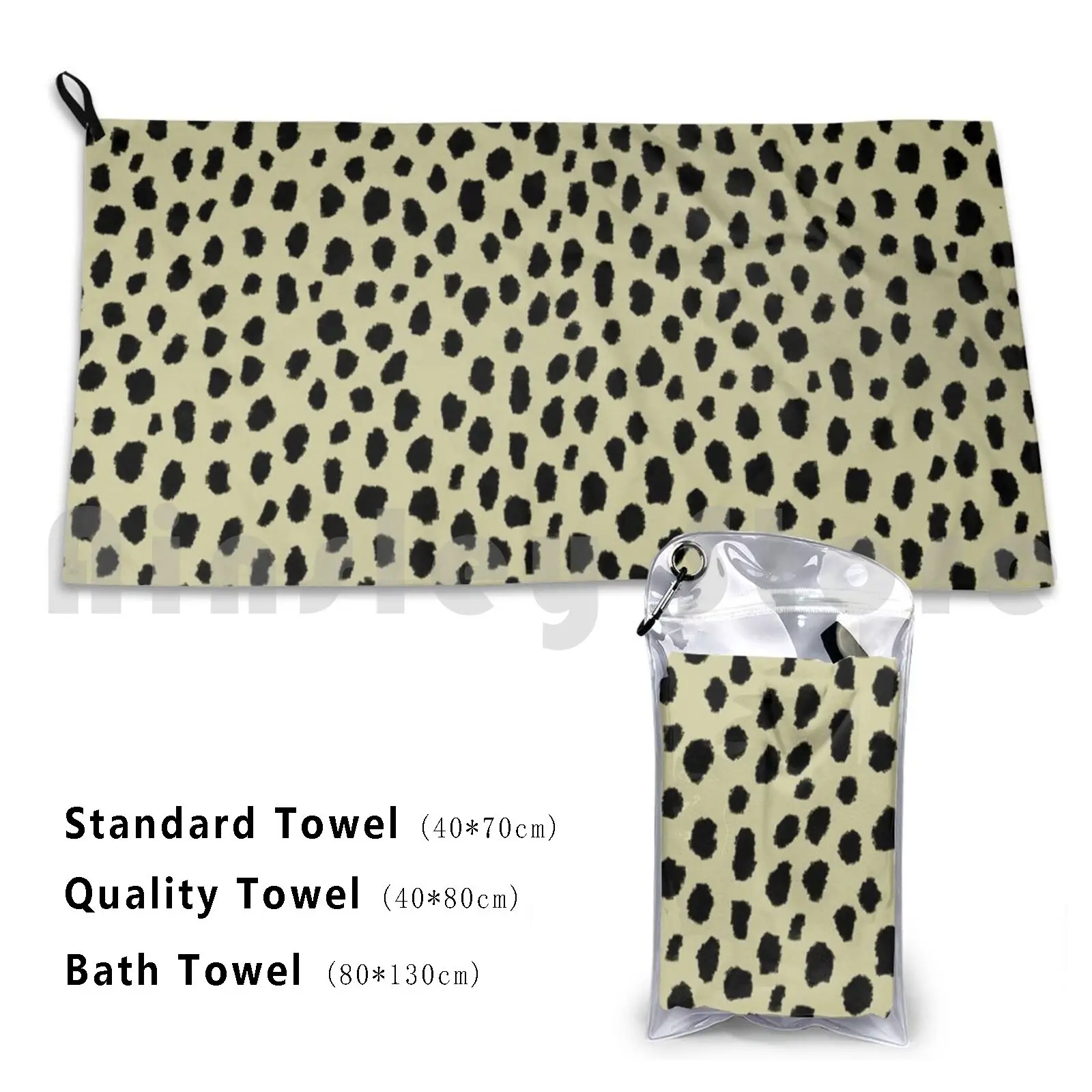 Towel Tan Spots Pattern 2216 Tan Beige Spots Dots Pattern Dalmatian Spot Polka Dot Polka