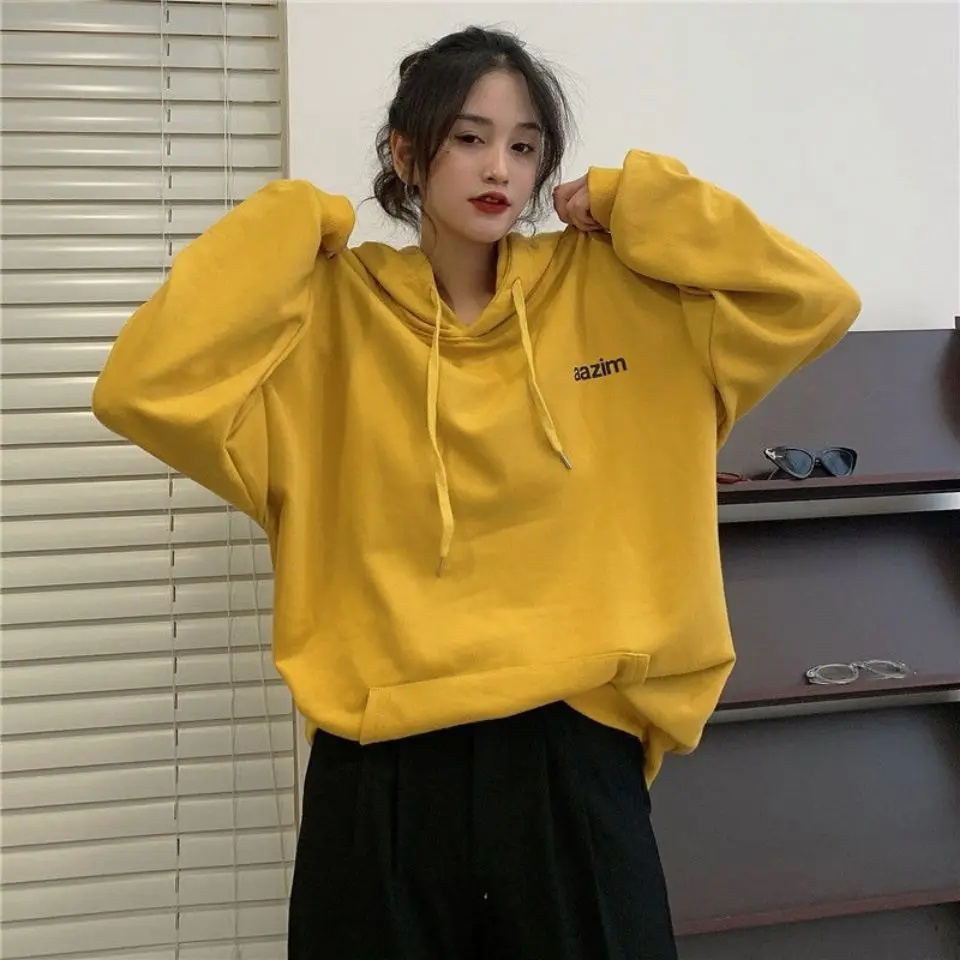 Women Hoodies Korean Hooded Shirt for Women Loose Causal Sweatshirts Pink Hoodies Women Green Sweatshirt Large Size Pullovers