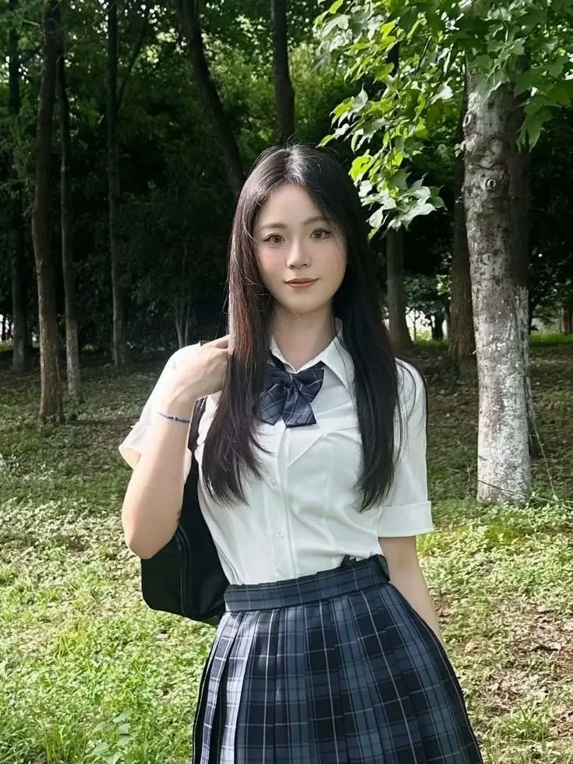 Slim Fit School Uniform Style JK Outfit Women's Shirt And Skirt Set Summer Fashion Casual Breathable Polyester Cotton Blend