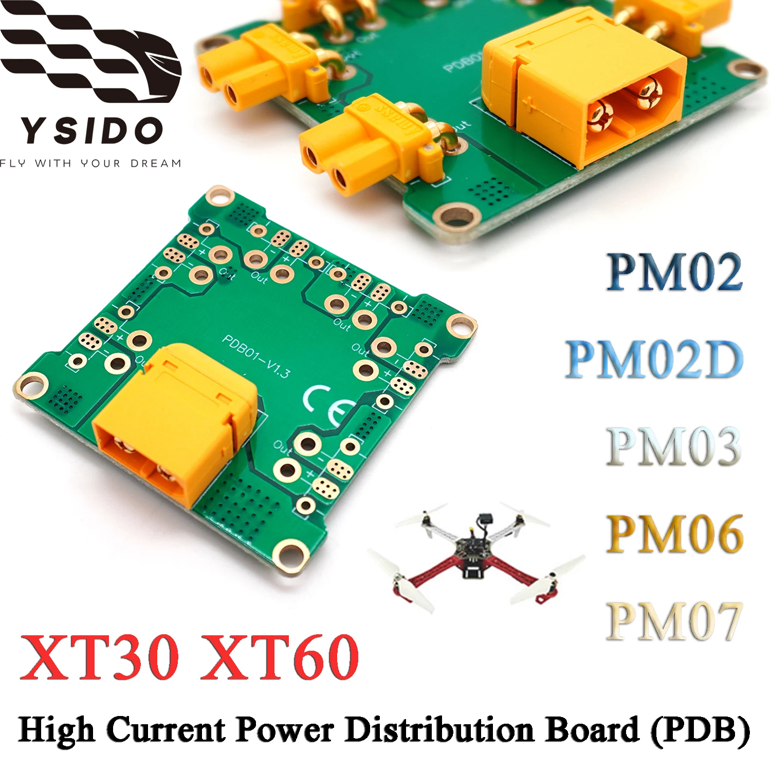 

XT30 XT60 High Current Power Distribution Board (PDB) Plug-and-Play for RC FPV Drone Quadcopters PM02 PM02D Power Module X500 V2