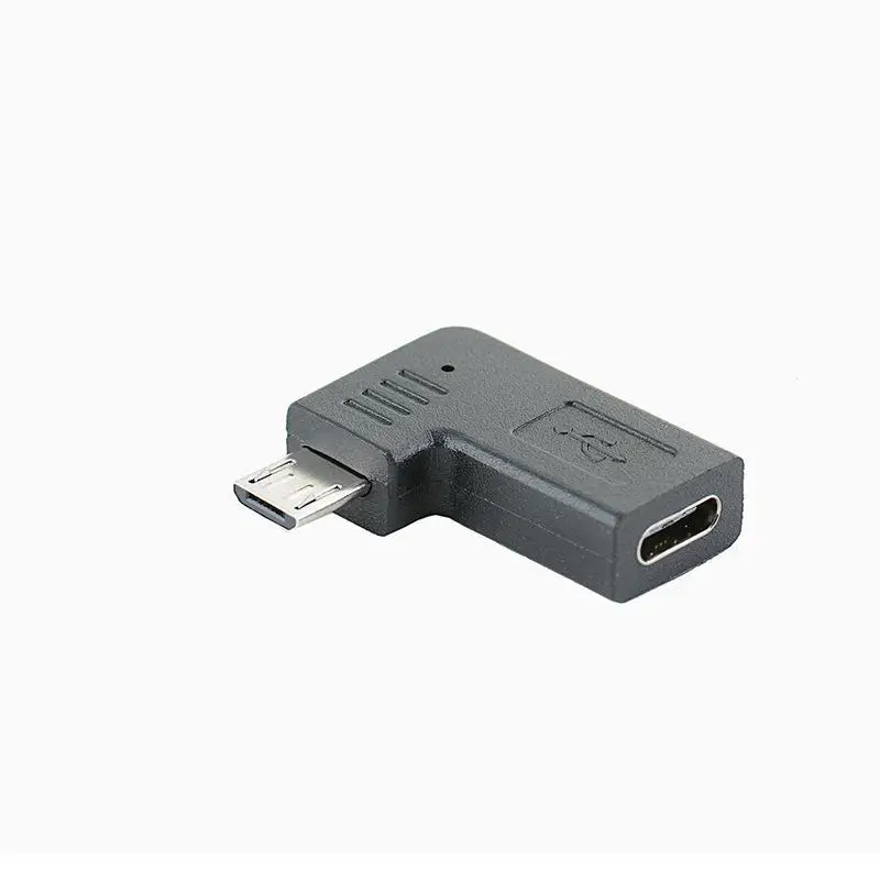 1Pcs Left Right 90 Angle Type C Female To Micro USB Male Charger Data OTG Cable Adapter DIY Accessories