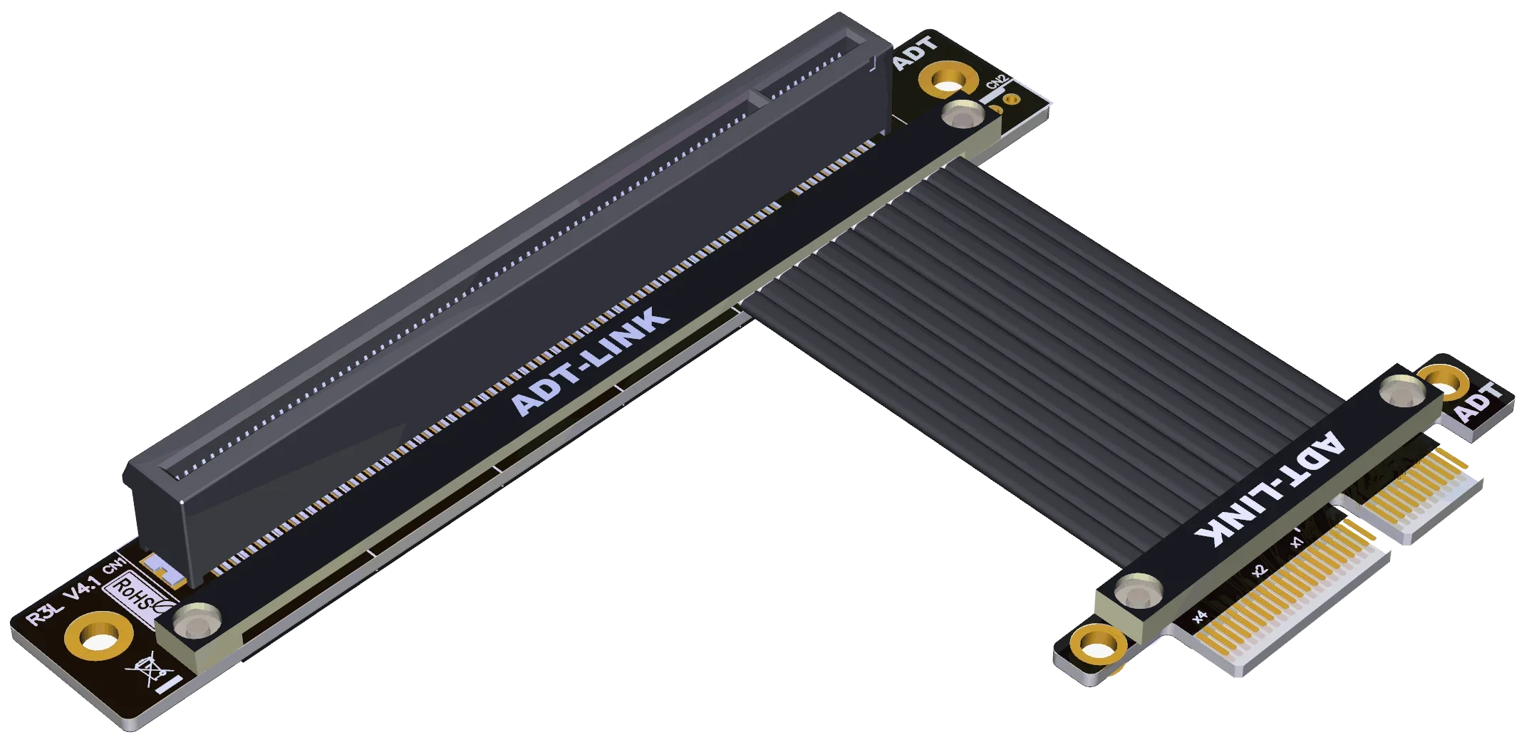 Riser Full Speed PCI Express 4.0 16x To 4x Ribbon Cable RTX 3090 Graphics Card Gen4.0 PCIE PCI E Riser Extender Dual 90 Degree