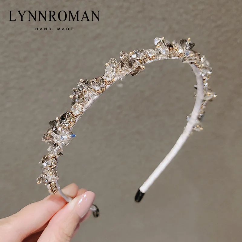 

Korean Dongdaemun Style Crystal Headband Vintage French Elegant Slim Hair Hoop for Women Daily Outing Party Versatile Hairpin