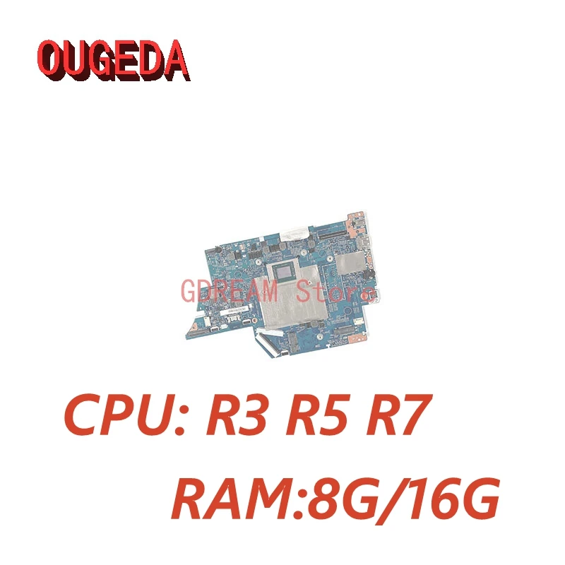 OUGEDA For Lenovo Ideapad Flex 5-14ALC05 Laptop Motherboard with CPU: R3 R5 R7 AMD 203021-1 Mainboard Full test