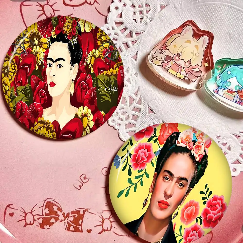 Famous Artist Frida Kahlo 58mm Cute Anime Figure Icon Badge Handmade Tinplate Brooch for Backpack Clothes Chest Ornament Gifts