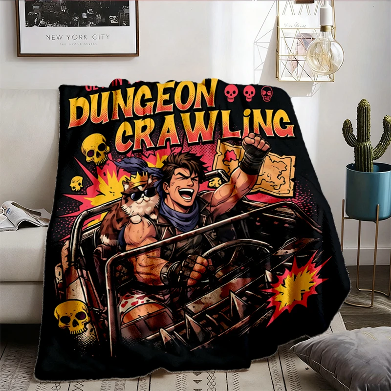 Dungeon Crawling Cozy Blanket, Princess Donut Sci-Fi Meme Warm Blanket, Dungeon Crawler Carl Book Lover Gift, Fantasy Co