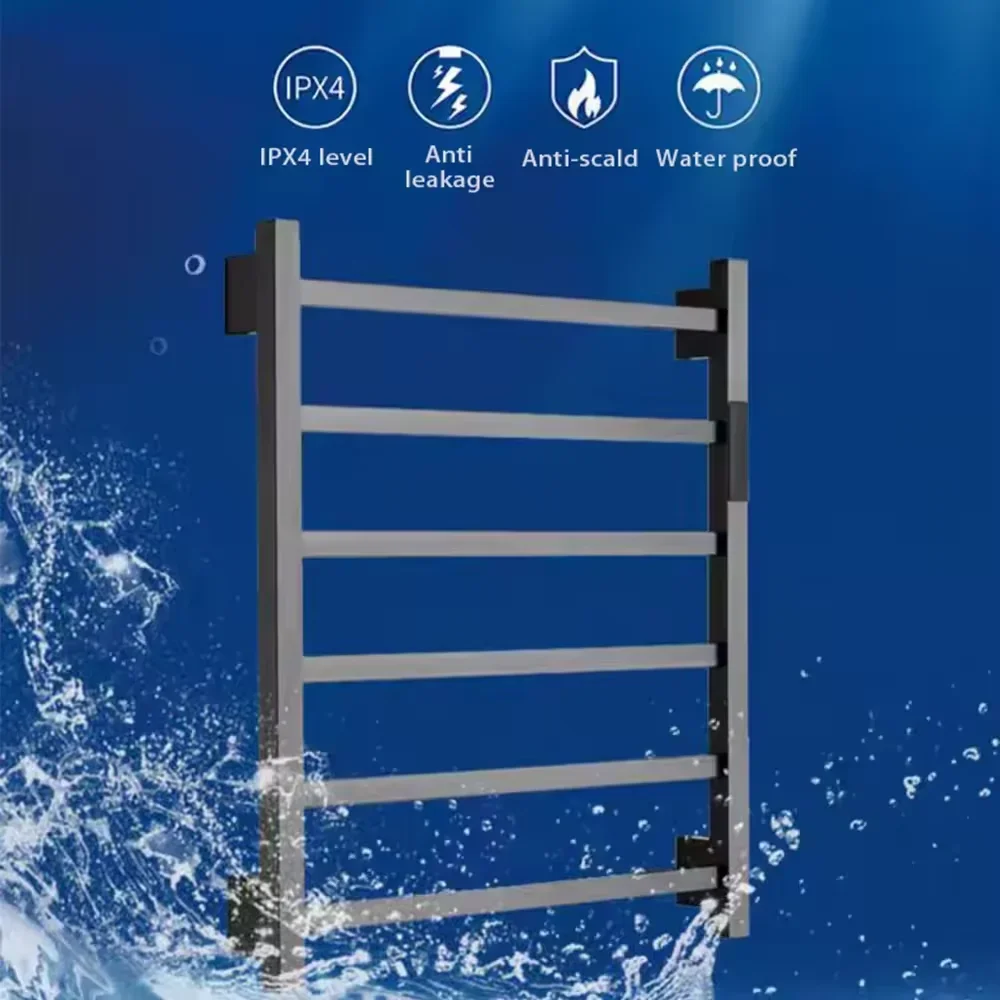 Towel Warmer Wall-mounted Waterproof And Leak-proof Electric Wired Heated Towel Rack Brushed Gold