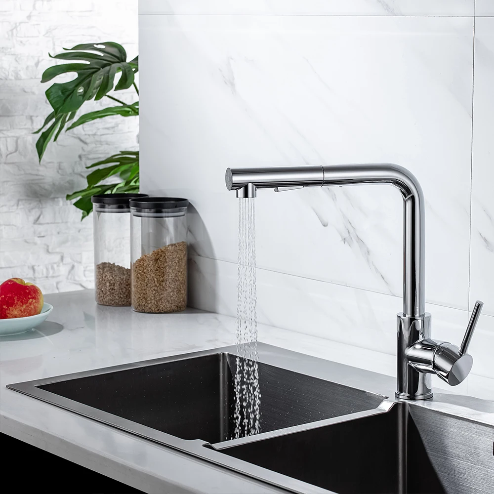 

SKOWLL Kitchen Faucet Pull Down Sprayer High Arc Laundry Faucet Single Hole Farmhouse Sink Faucet Single Handle Bar Faucet 8015