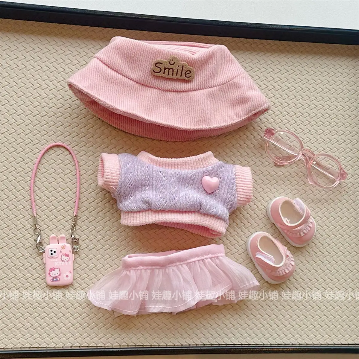 Labubu – vêtements de poupée de première et deuxième génération, pendentif de 17cm, en vinyle, robe de soirée assise, vêtements de poupée mignons, jouet cadeau