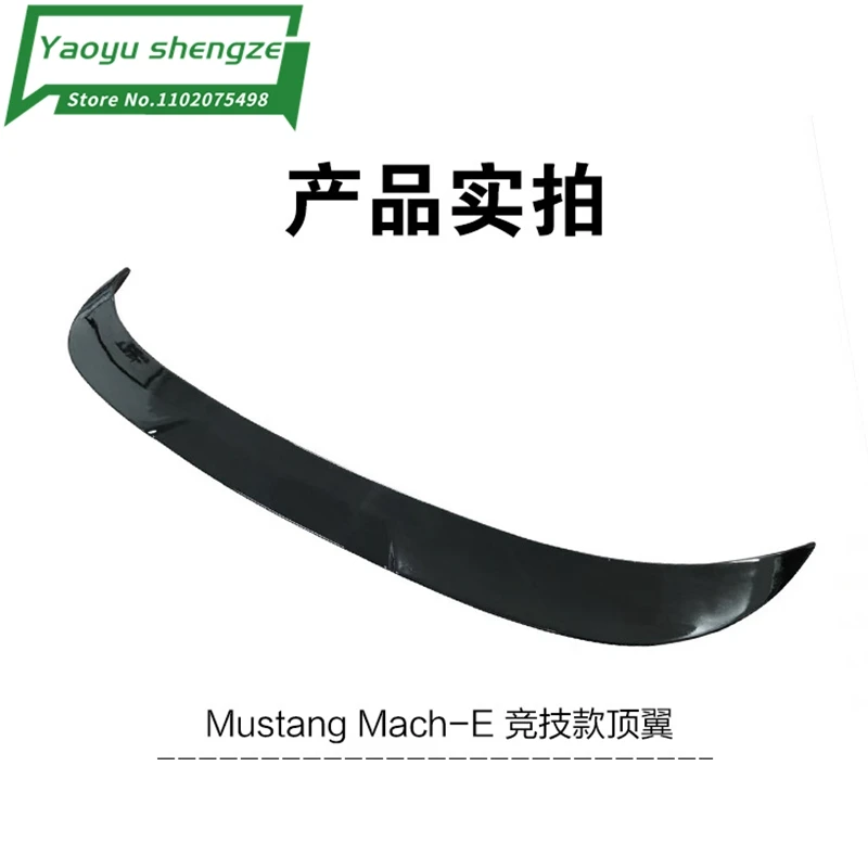 For Ford Mustang Mach E 2021 2022 Up High Quality ABS Rear Roof Wing Spoiler Glossy Black Or Carbon Fiber Look Paint Body Kit