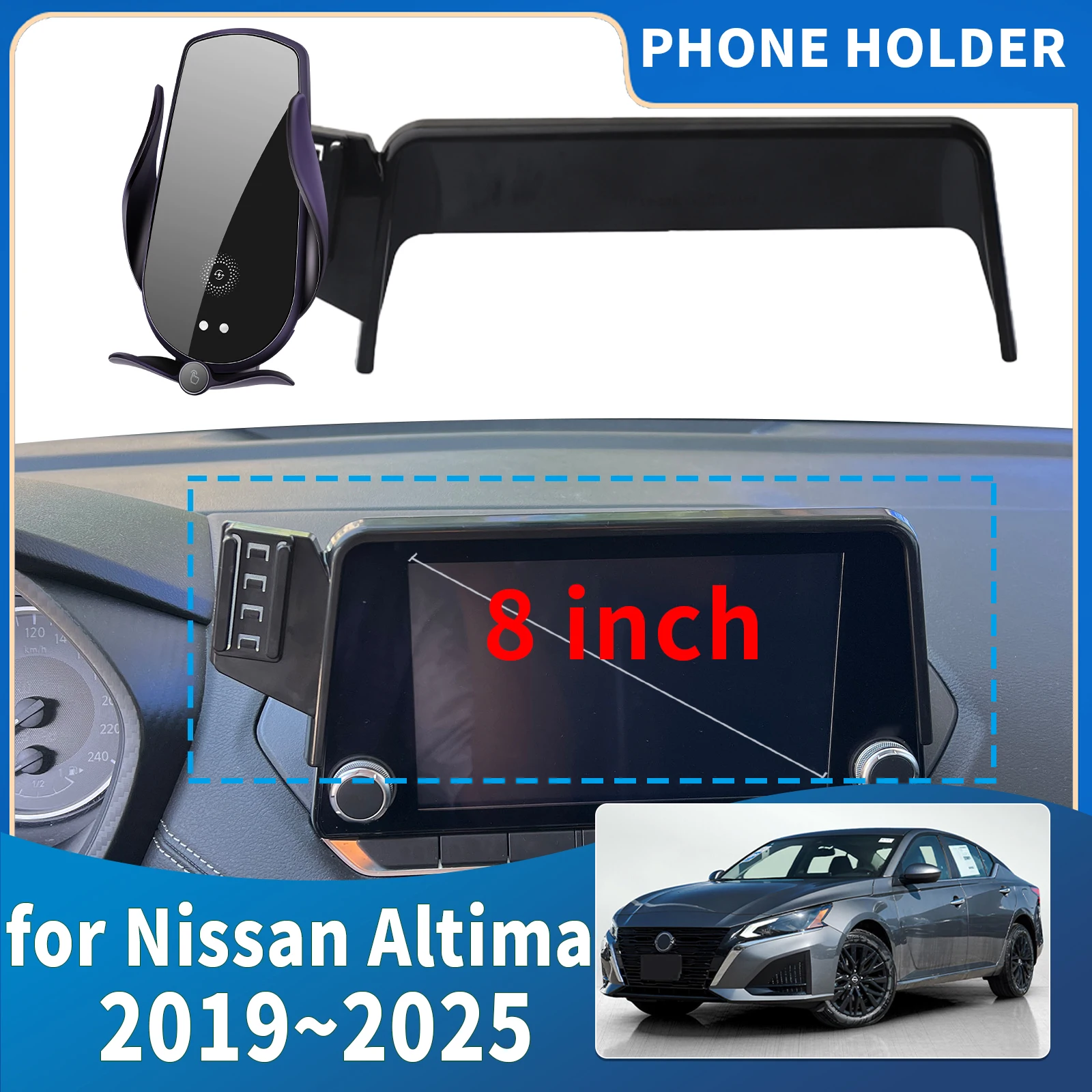 

fit for Nissan Altima L34 2019 2020 2021 2022 2023 2024 2025 8inch Integrated Screen Mount Phone Holder Mount Car accessoires