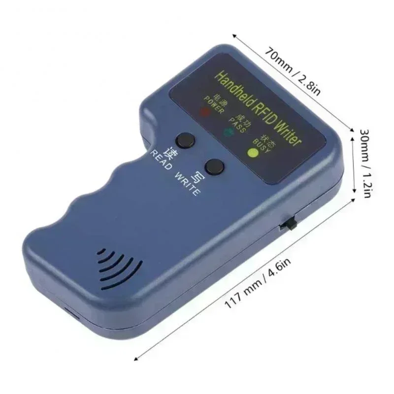 Handheld 125KHz RFID Duplicator Card Reader EM4100 Copier Writer Video Programmer T5577 Rewritable ID Keyfobs EM4305 Tags Card