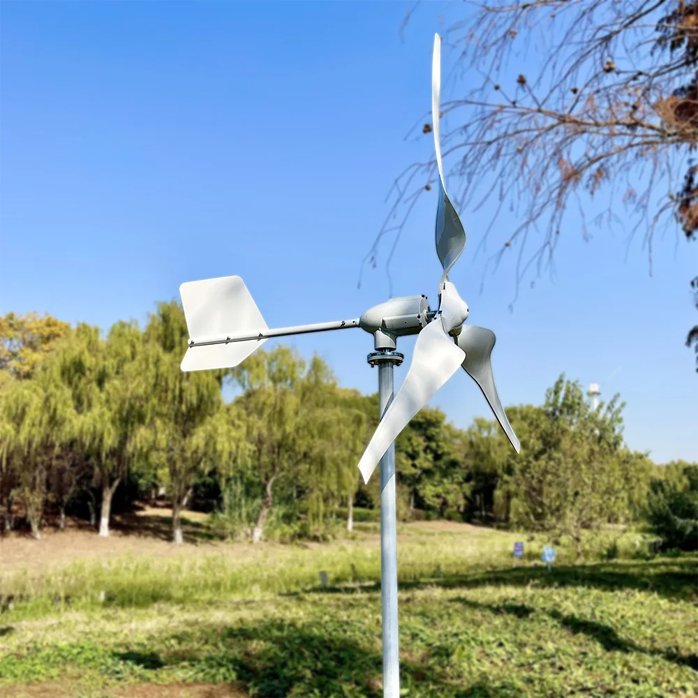 Horizontal Axis Wind Turbine New Energy 3KW/5KW/8KW 12/24/48V Low Speed Start Low Noise  High Efficiency With MPPT Hybrid