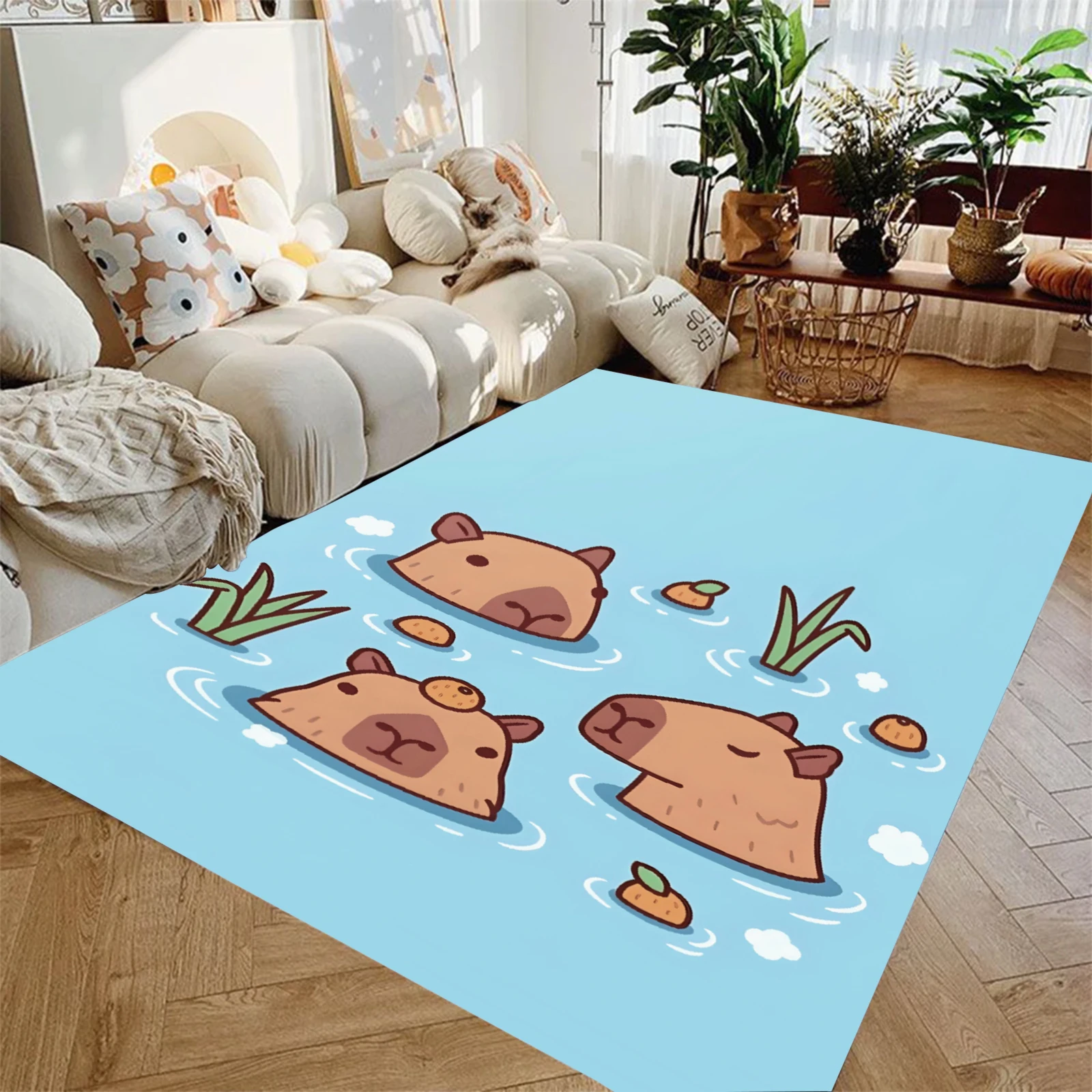 

1 шт. ковер милый милый Капибала 3D печатный декор для гостиной спальни Нескользящий коврик поверхность мягкий большой ковер ﻿ на подарок