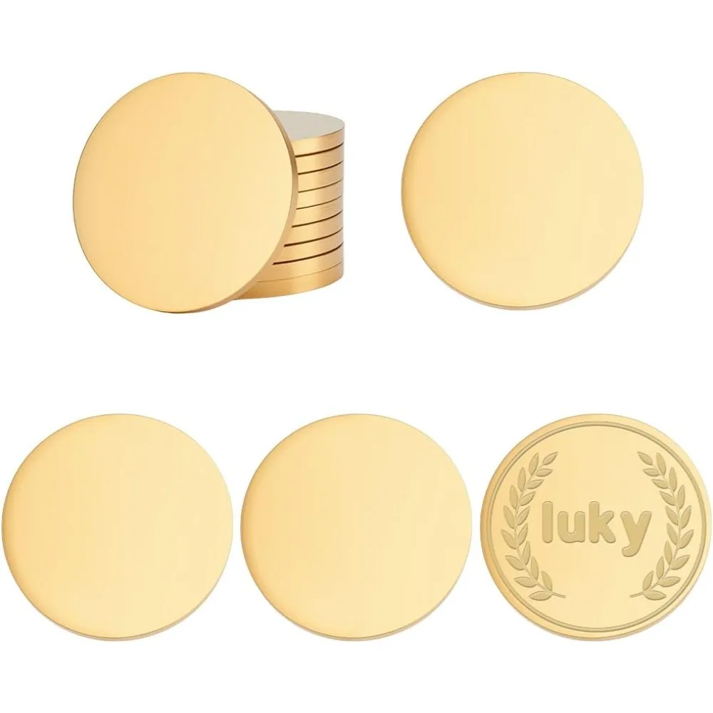 

10pcs 304 Stainless Steel Discs 1.57inch Blank Metal Circle Tags 3mm Thick Flat Round Metal Stamping Blank Tag for DIY Crafts