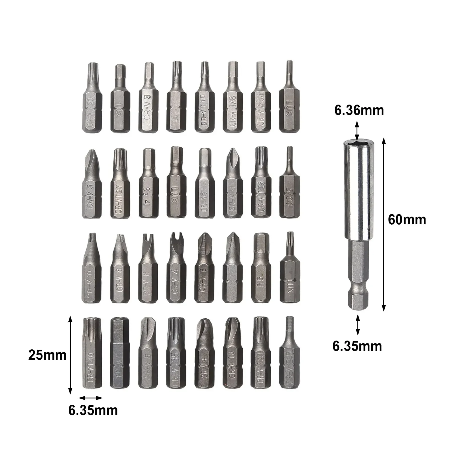 33pcs Security Bit Set With Magnetic Extension Bit Manual Tool Holder Tamper Star Screwdriver Bits Set Quick Release Bit Holder