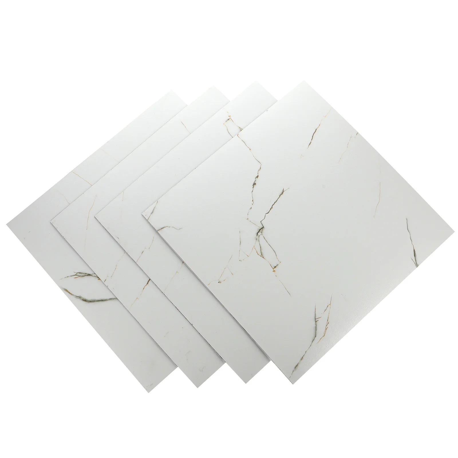 

4pcs Marble Floor Tile Stickers Pvc Waterproof Home Decor Flooring Adhesive Ground Tile Sticker For Kitchen Bathroom Durable