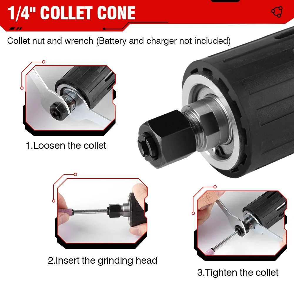 ONEVAN-amoladora eléctrica sin escobillas, herramientas rotativas de velocidad Variable, inalámbrica, 35000RPM, 2000W, 6mm, para batería Makita de