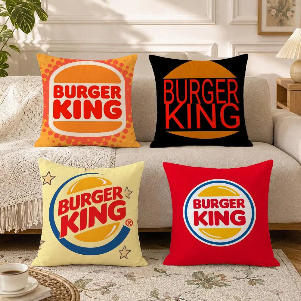 Brand-Burger KingS Cushion Cover Soft Square Throw Pillow Covers Set for Sofa Bedroom Car Home Decoration
