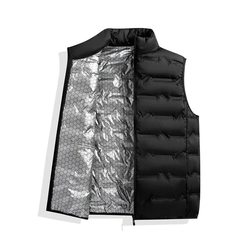 

Graphene Down Vests Men Lightweight Collar Windproof Warm Clothes Casual Liner Stand Collar Warm Down Gilet Coats Big Size