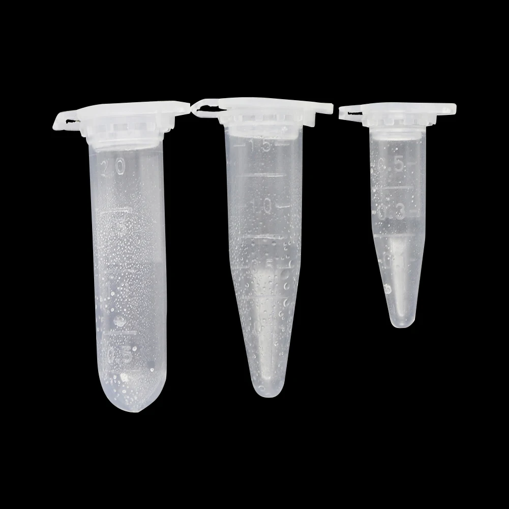 0.5/1.5/2 ML Clear Micro Plastic Test Tube Centrifuge Vial Snap Cap Container for Laboratory Sample Specimen School Stationery