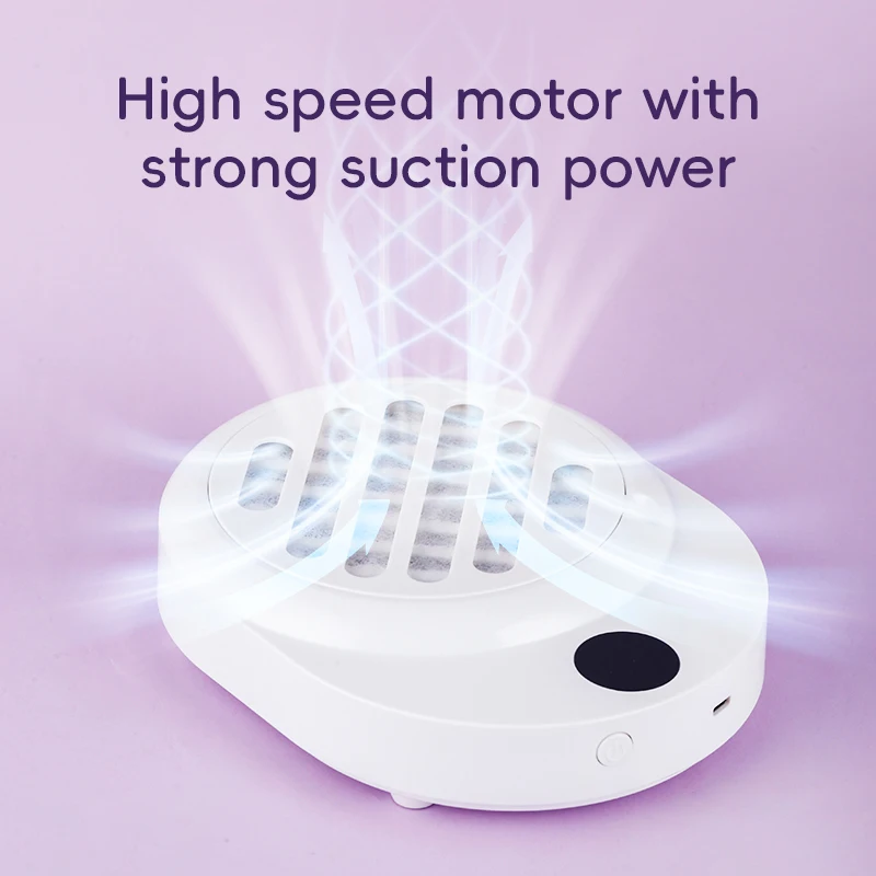 Mini collecteur de poussière d'ongles, aspirateur Rechargeable avec affichage LED HD, outil professionnel de collecte de poudre de polissage des ongles