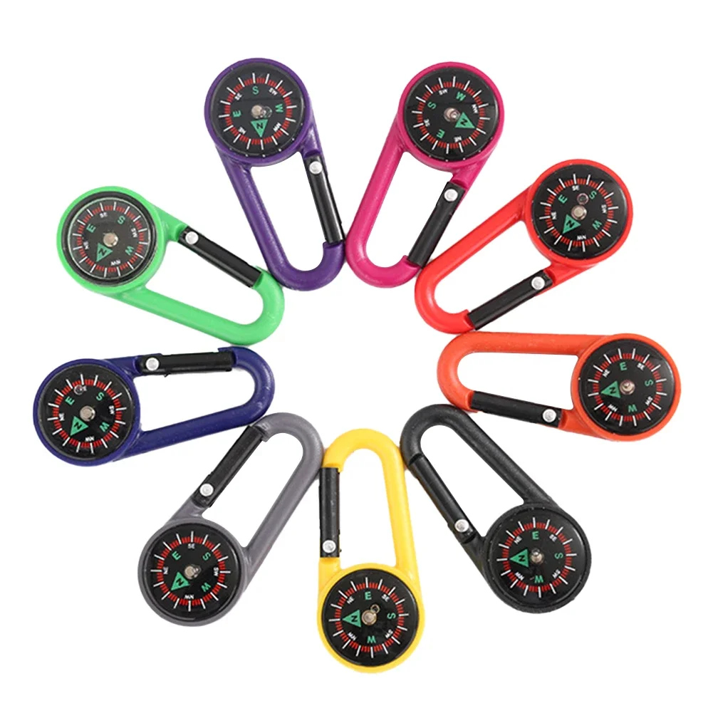 مختلط اللون في الهواء الطلق التخييم المشي لمسافات طويلة التكتيكية بقاء البوصلة الصغيرة حلقة تسلق لعبة أطفال البوصلة هدية صغيرة